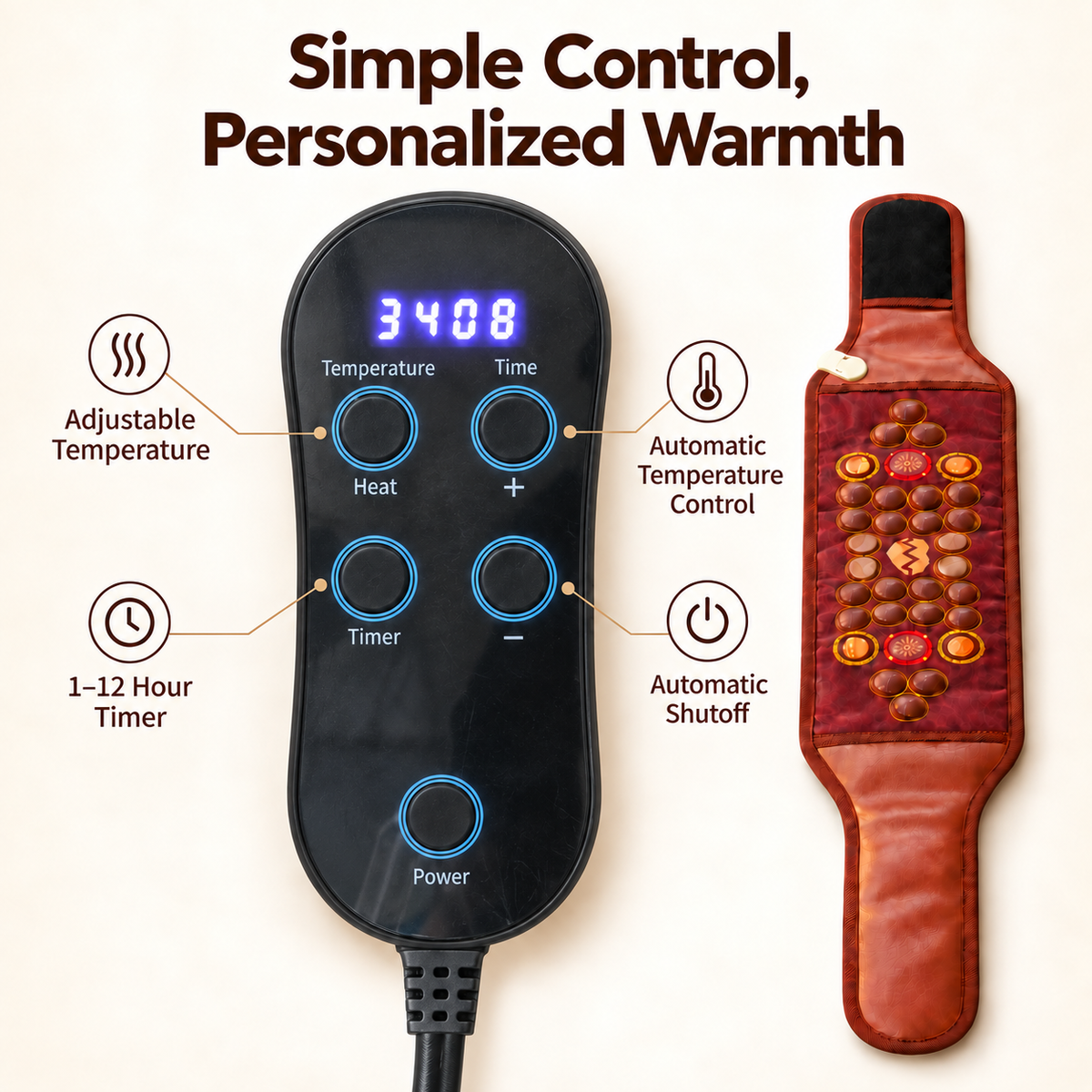 UECOVL YD waist wrap controller and adjustable settings