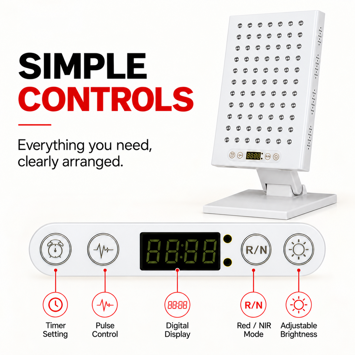 UECOVL W400 Red & Near-Infrared LED Light Panel with Adjustable Stand – product detail 4