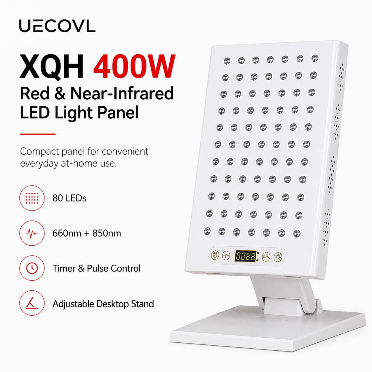 XQH 400W Red & Near-Infrared LED Light Panel with Adjustable Stand