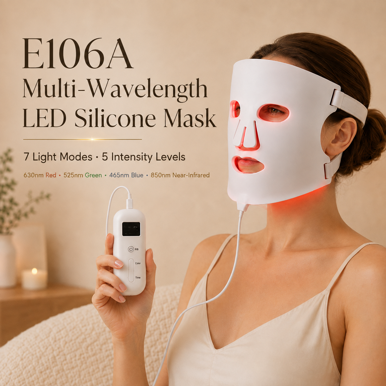Multi-Wavelength LED Silicone Face Mask