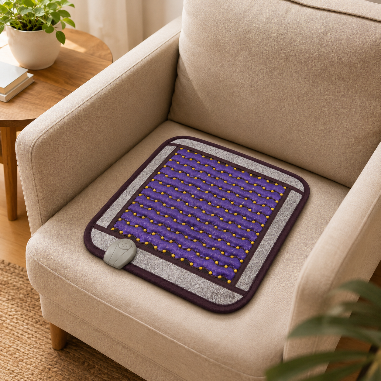 Heated Tourmaline Seat Cushion – 45 × 45 cm