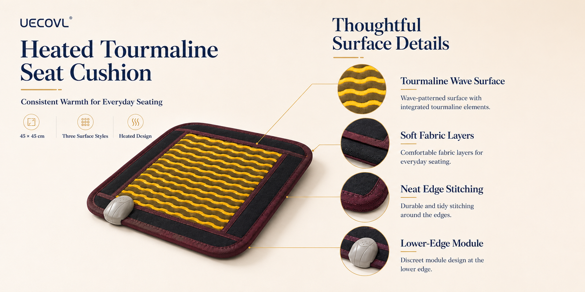 Heated Tourmaline Seat Cushion – 45 × 45 cm – product detail image 7