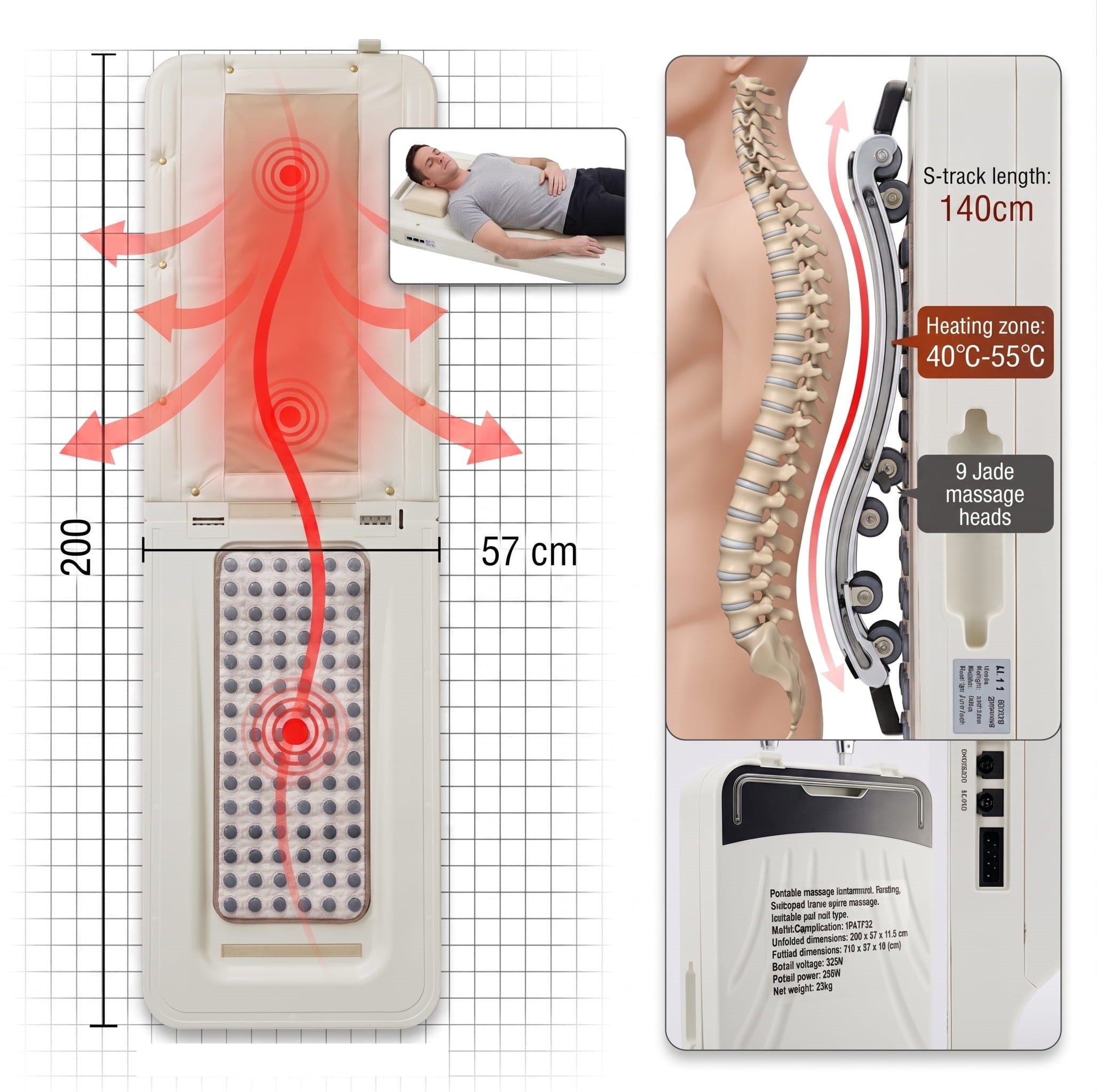 UECOVL YH-7272 Portable Spine Alignment & Thermal Massage Table