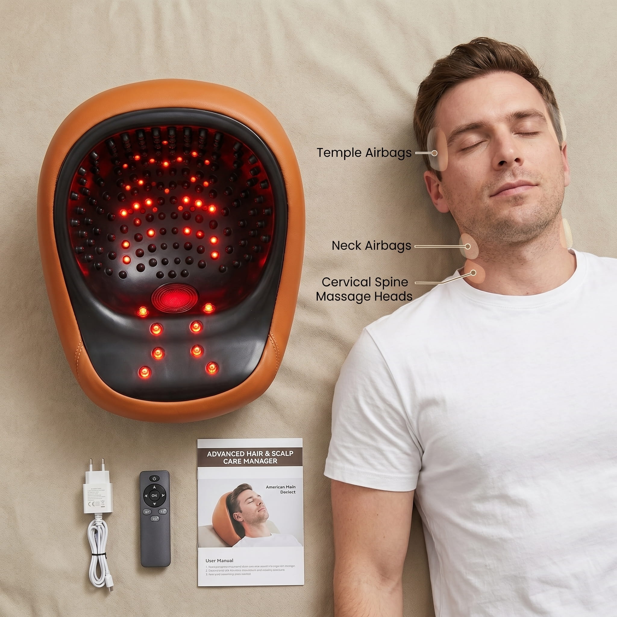 UECOVL Scalp & Wellness Revitalizer: Red Light Therapy Massager