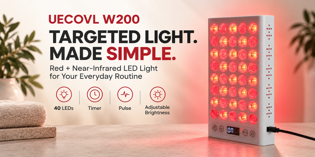 UECOVL W200 Red & Near-Infrared LED Light Panel with Timer & Pulse Control – 01 w200 hero image