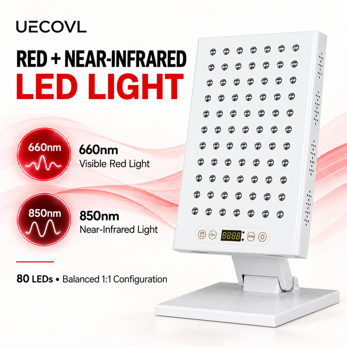 UECOVL W400 Red & Near-Infrared LED Light Panel with Adjustable Stand – product detail 3