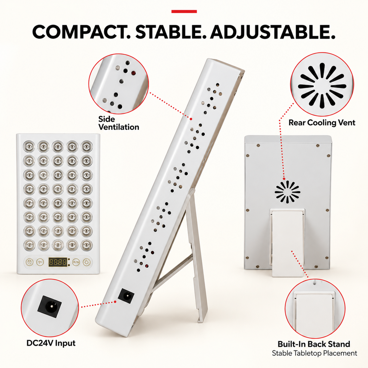 UECOVL W200 Red & Near-Infrared LED Light Panel with Timer & Pulse Control – product detail 4