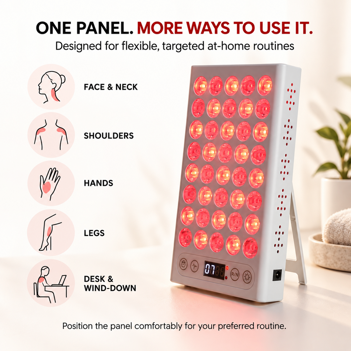 UECOVL W200 Red & Near-Infrared LED Light Panel with Timer & Pulse Control – product detail 6