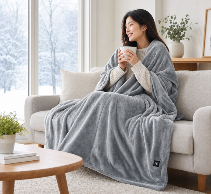 Premium Rechargeable Heated Throw Blanket – Portable Soft-Touch Comfort for Home & Travel