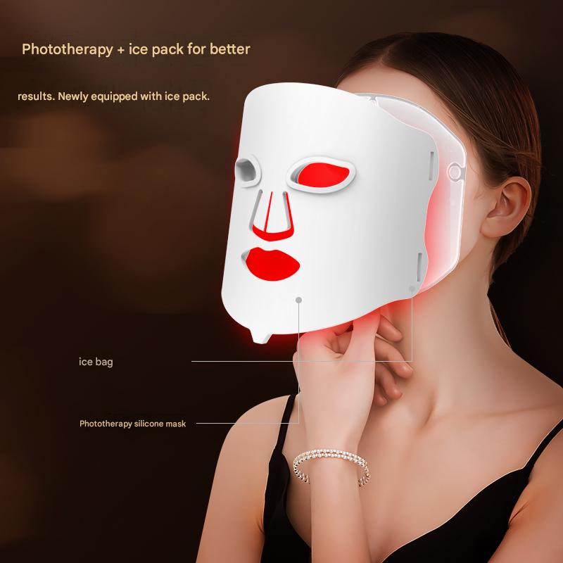 Premium 7-Color LED Therapy Mask with Integrated Ice Compress – Professional Facial Rejuvenation