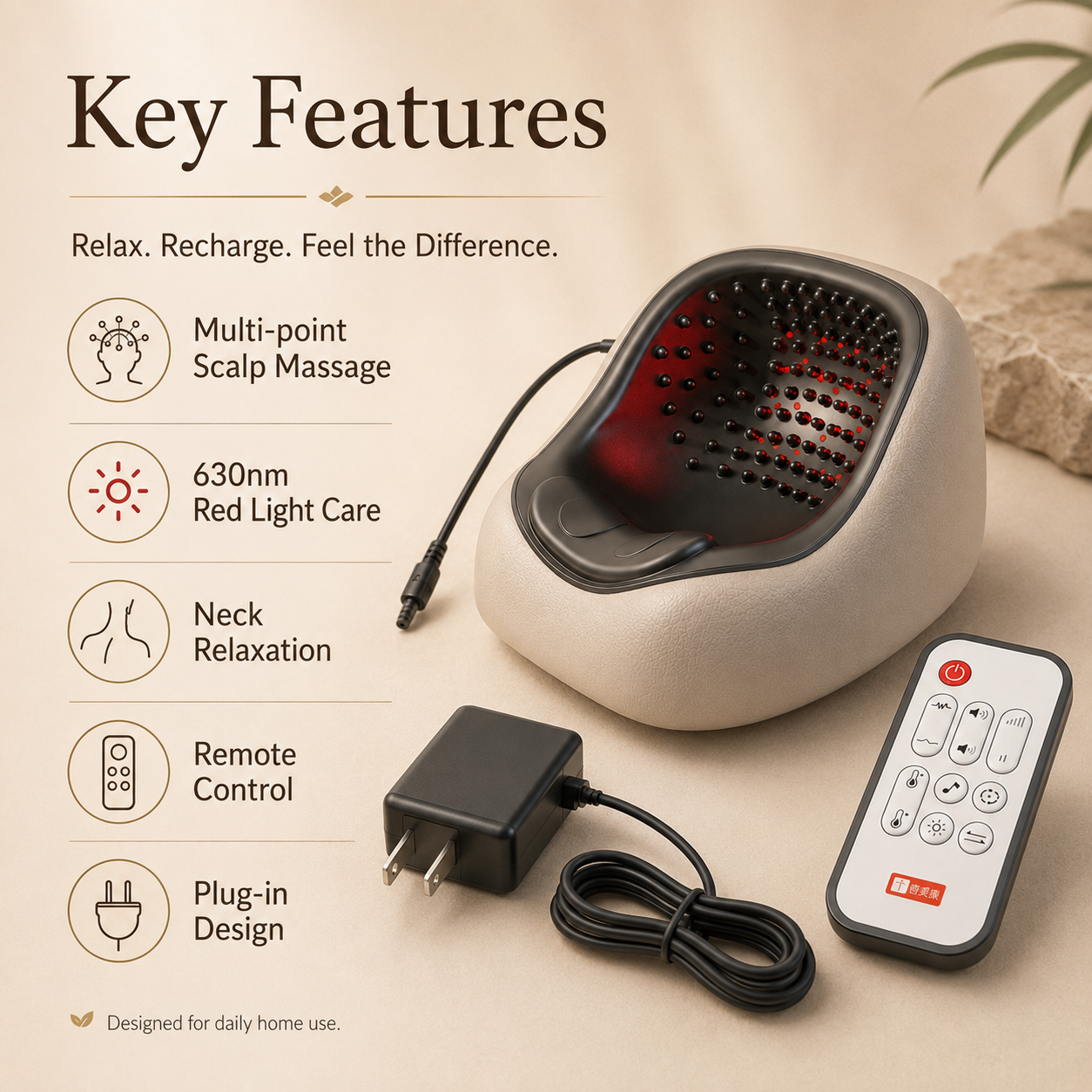 UECOVL Red Light Scalp Care Massager