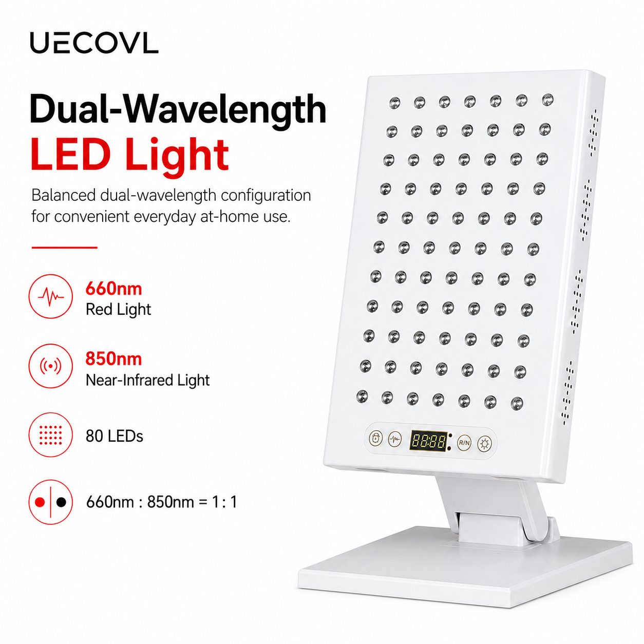 XQH 400W Red & Near-Infrared LED Light Panel with Adjustable Stand
