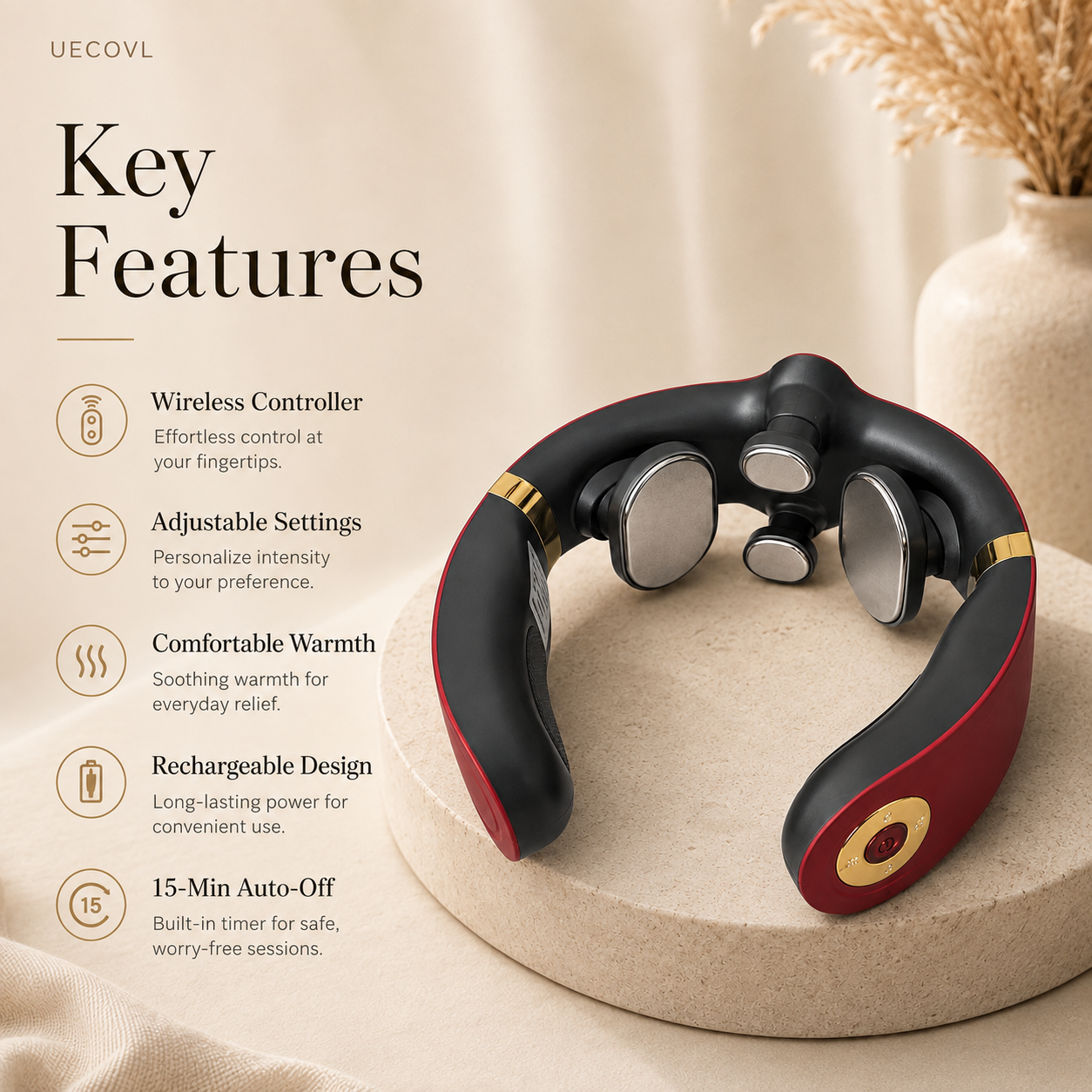 Smart Neck Massager with Wireless Controller