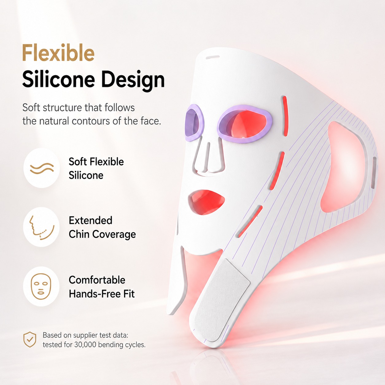 4-Wavelength Flexible Silicone LED Face Mask