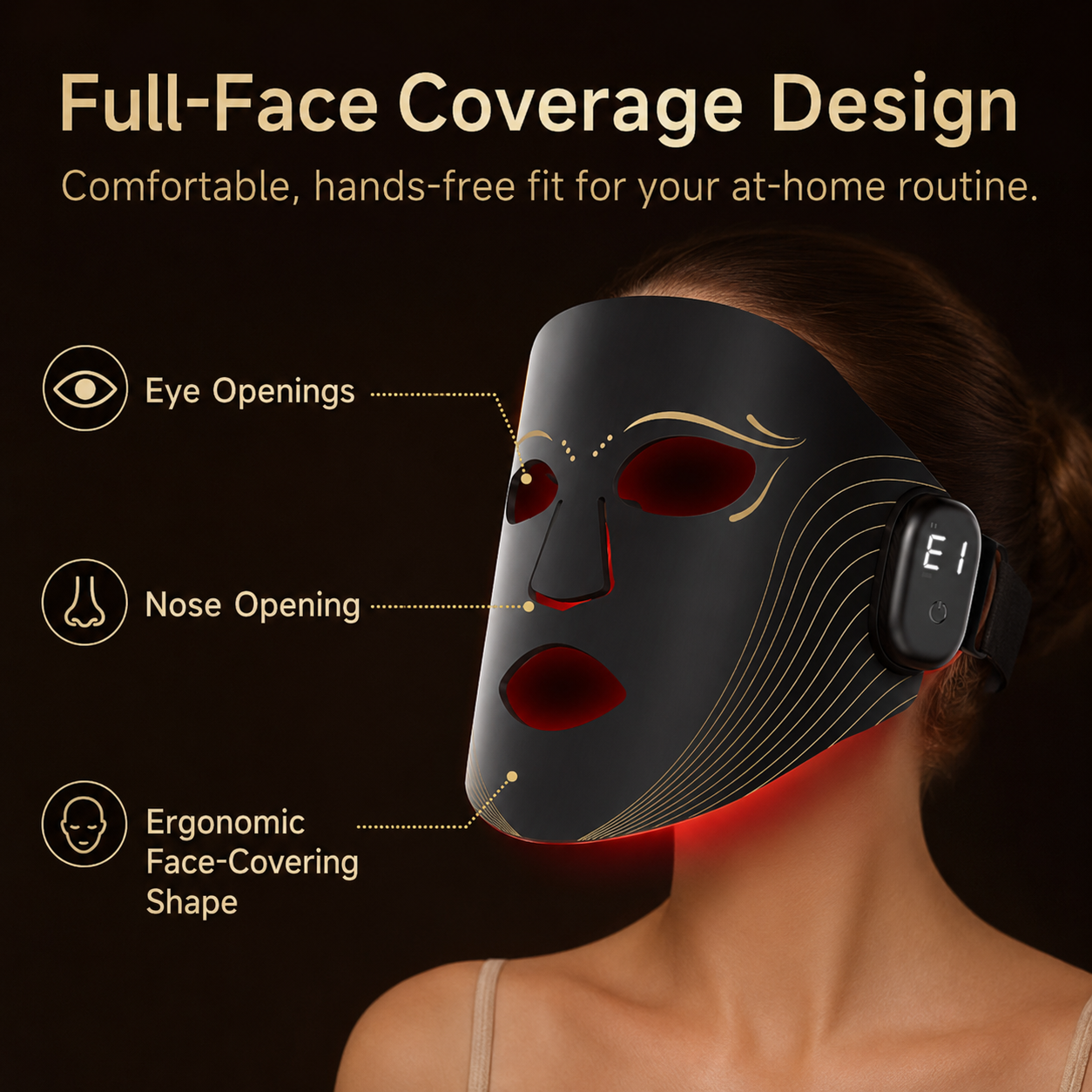 Triple-Wavelength LED Face Mask with Magnetic Controller