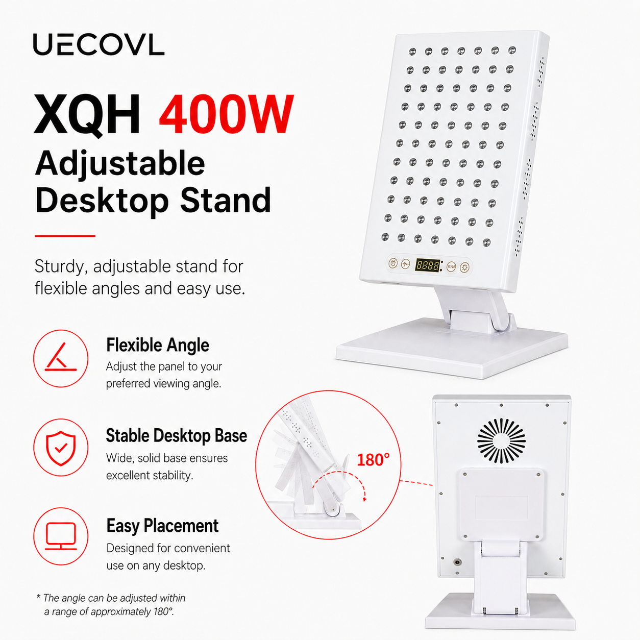 XQH 400W Red & Near-Infrared LED Light Panel with Adjustable Stand