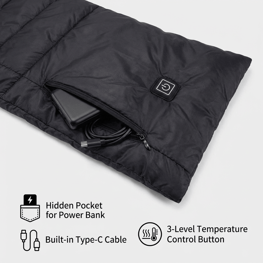 Premium Rechargeable Heated Scarf – Portable Neck Warmer for Cold Weather Relief