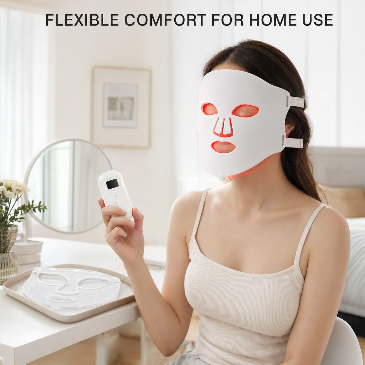7-Color LED Face Mask with Reusable Cooling Gel Mask
