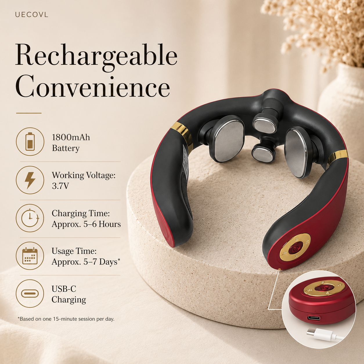 Smart Neck Massager with Wireless Controller