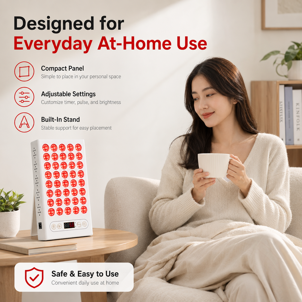 XQH 200W Red & Near-Infrared LED Light Panel with Timer & Pulse Control