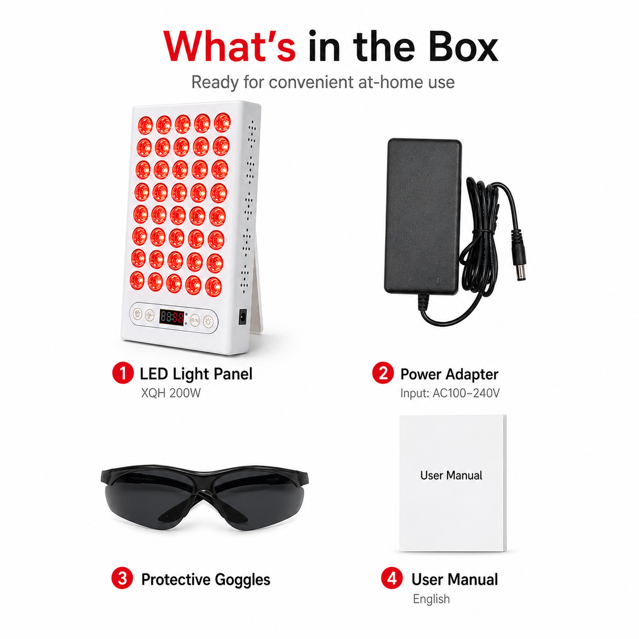 XQH 200W Red & Near-Infrared LED Light Panel with Timer & Pulse Control