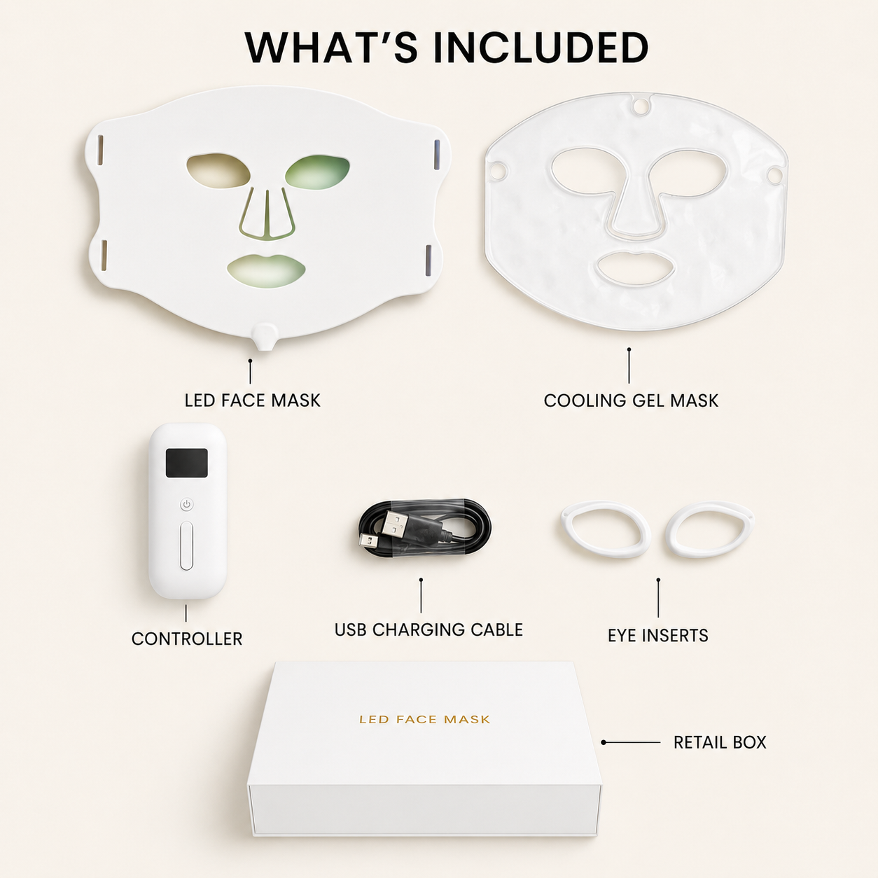 7-Color LED Face Mask with Reusable Cooling Gel Mask