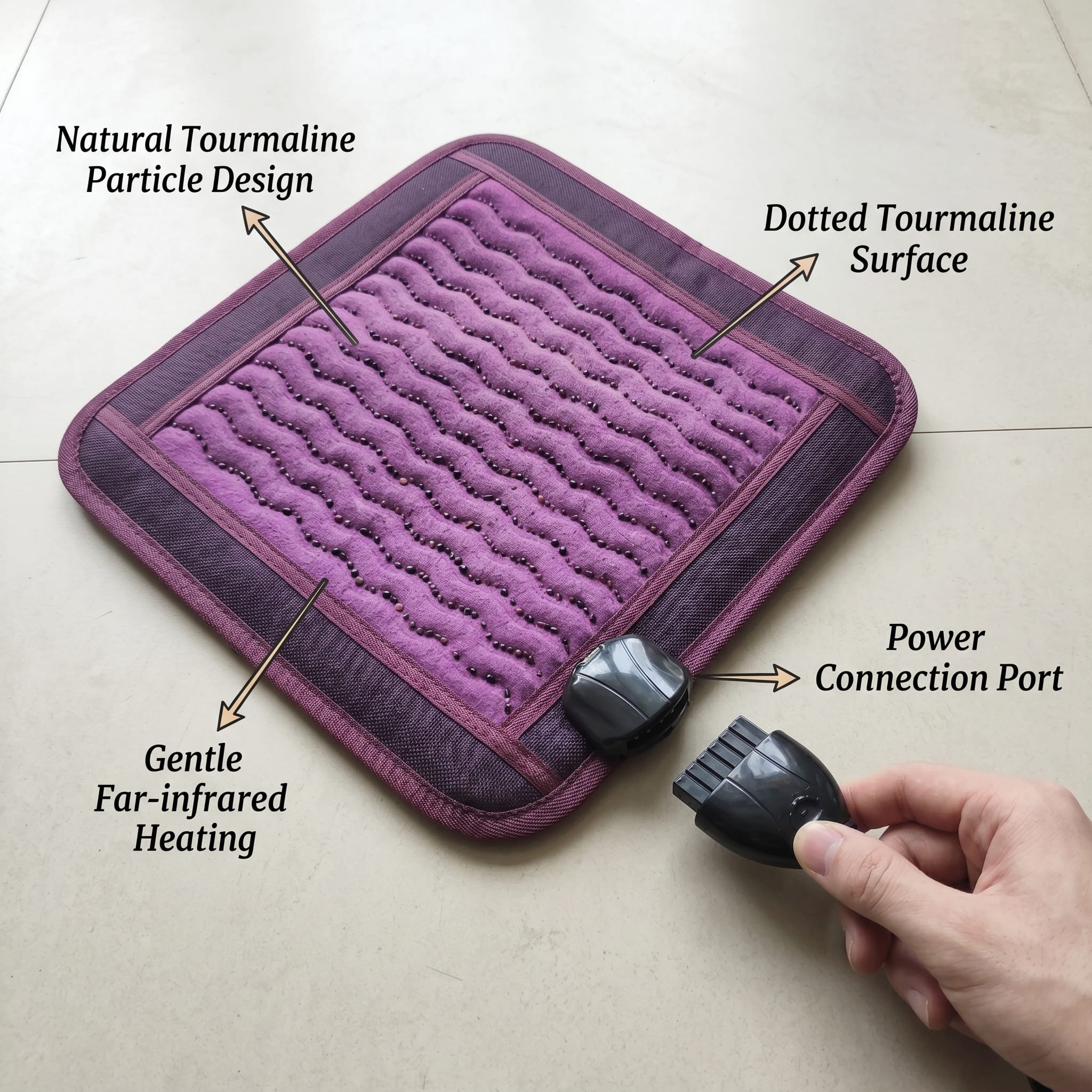 Premium Far-Infrared Heated Tourmaline Seat Cushion – Therapeutic Relief for Back & Hips