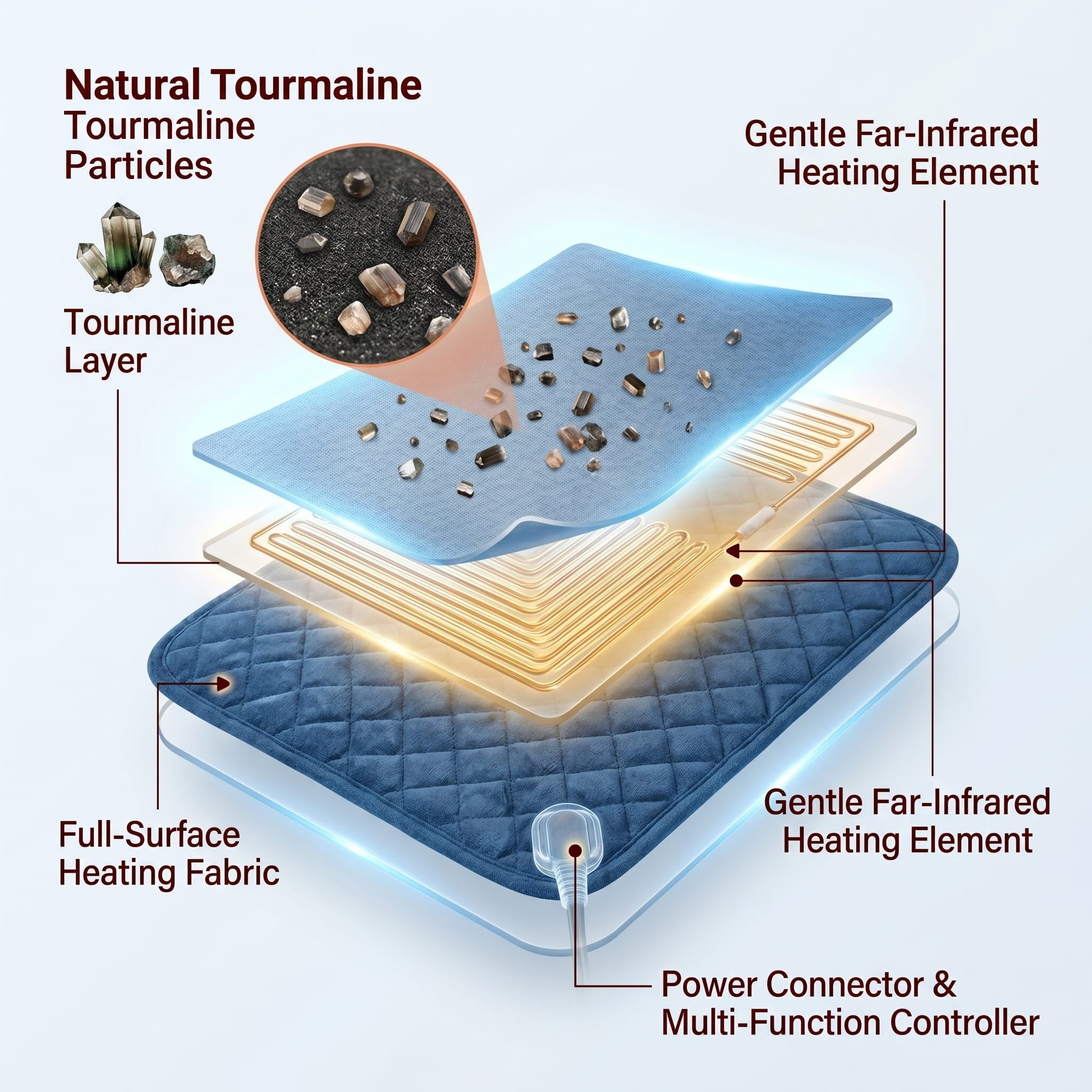 Premium Far-Infrared Heated Tourmaline Seat Cushion – Therapeutic Relief for Office & Home