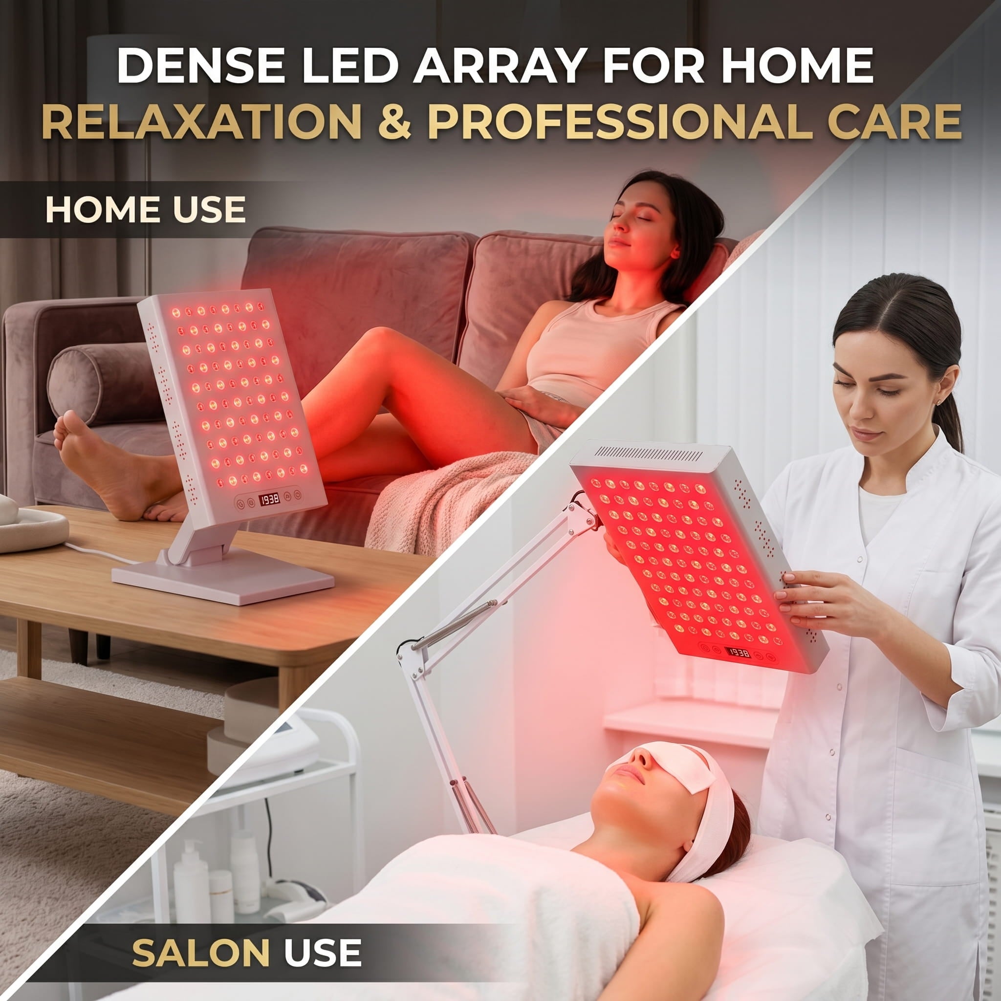 Professional Dual-Wavelength LED & NIR Therapy Device – Adjustable Stand & Customizable Light Treatment